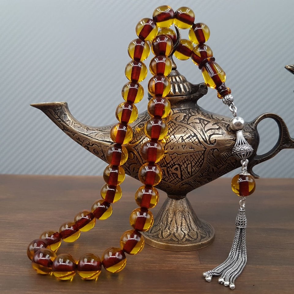 Gümüş Püskül Horoz İmame Küre Ateş Kehribar Tesbih