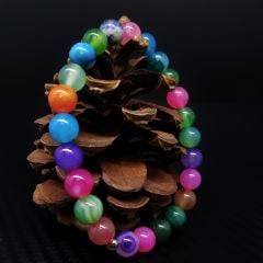 Kadın Renkli Akik Doğaltaş Bileklik