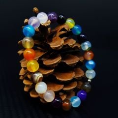 Renkli Akik Doğaltaş Bileklik