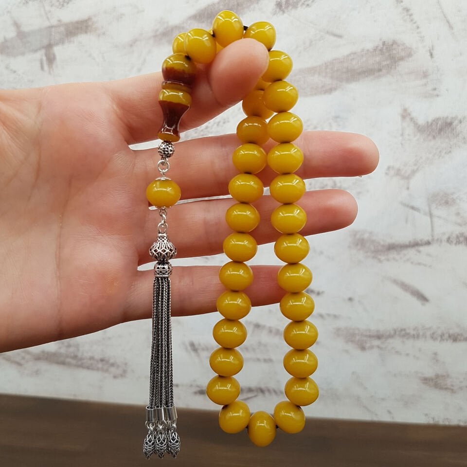 Bürokrat Boy Sarı Teker Kesim Sıkma Kehribar