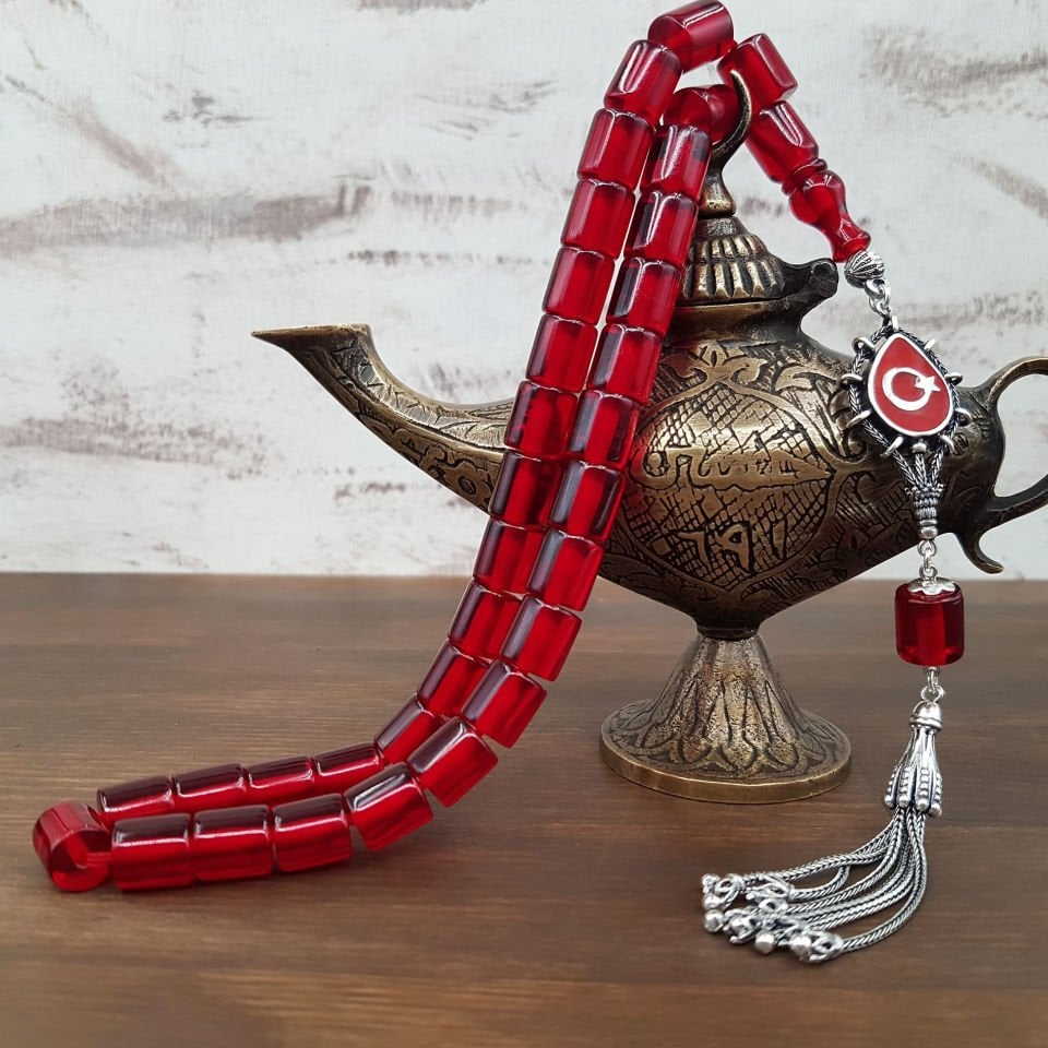 Ayyıldız Gümüş Püskül Oval Kesme Ateş Kehribar