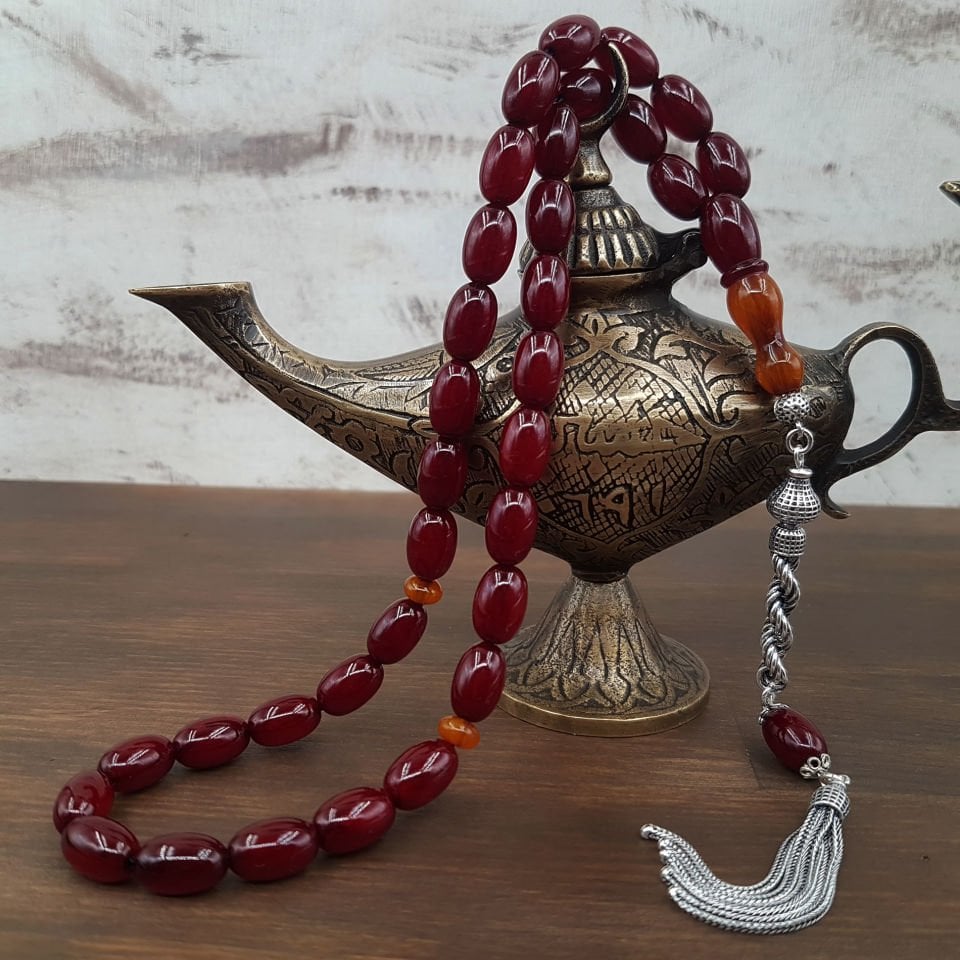 Gümüş Püskül Havşa Delim Bordo Sıkma Kehribar