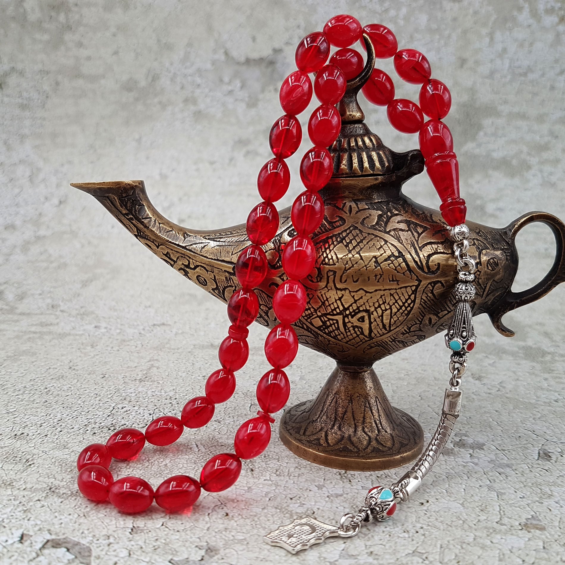 Beyzi Kesim Ateş Kehribar Tesbih