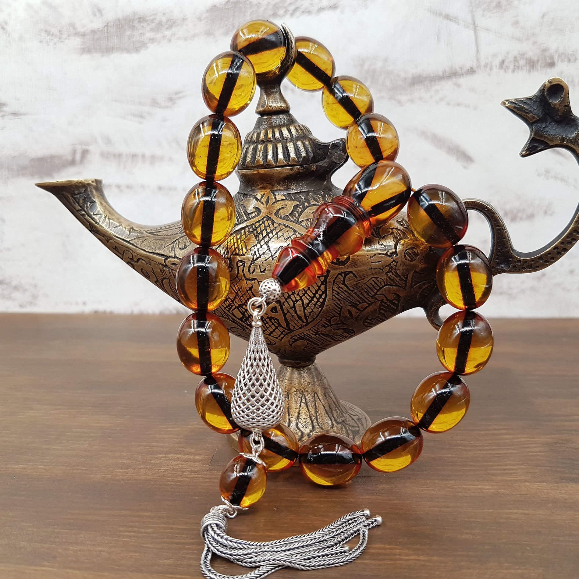 Gümüş Püskül Sarı Maskot Ateş Kehribar