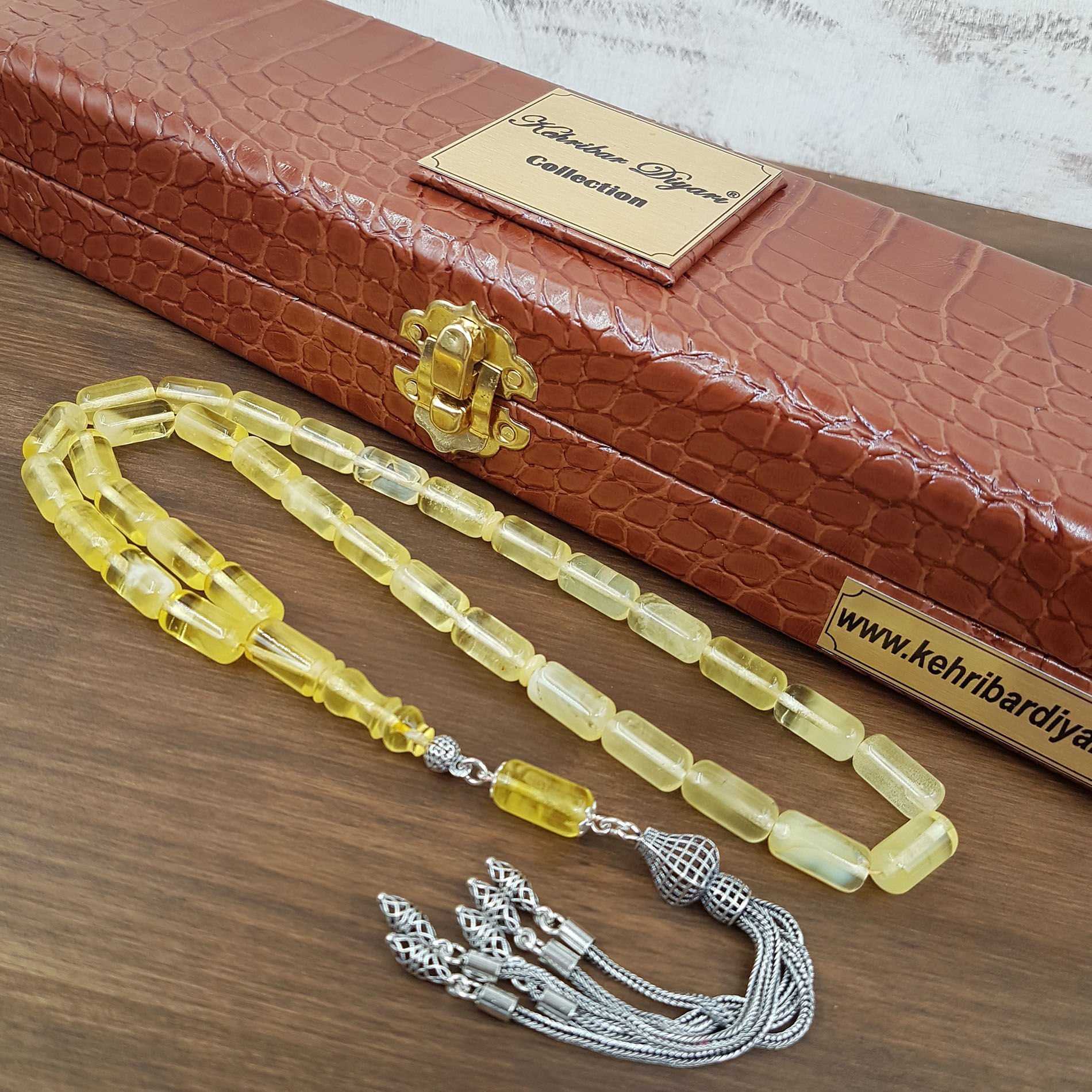 Yarım Ay Hareli Rus Damla Kehribar Terbih