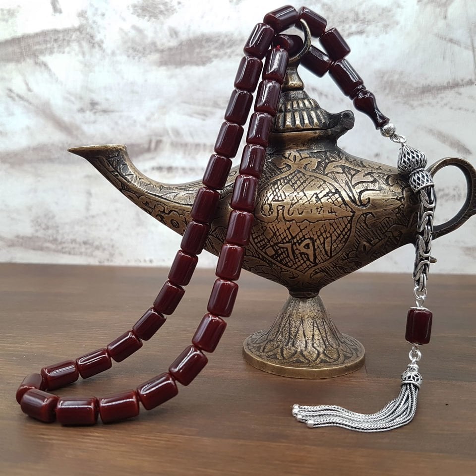 Gümüş Püskül Eskitme Oval Kesme Sıkma Kehribar