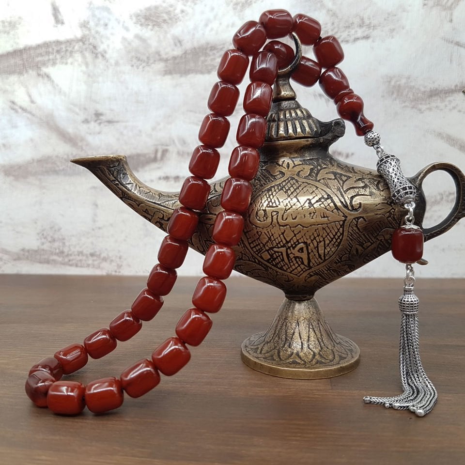 İmame Oturtma Kahve Sıkma Kehribar Tesbih