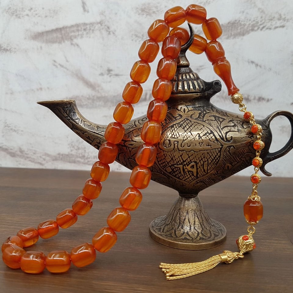 Gümüş Püskül Kayısı Kapsül Sıkma Kehribar Tesbih