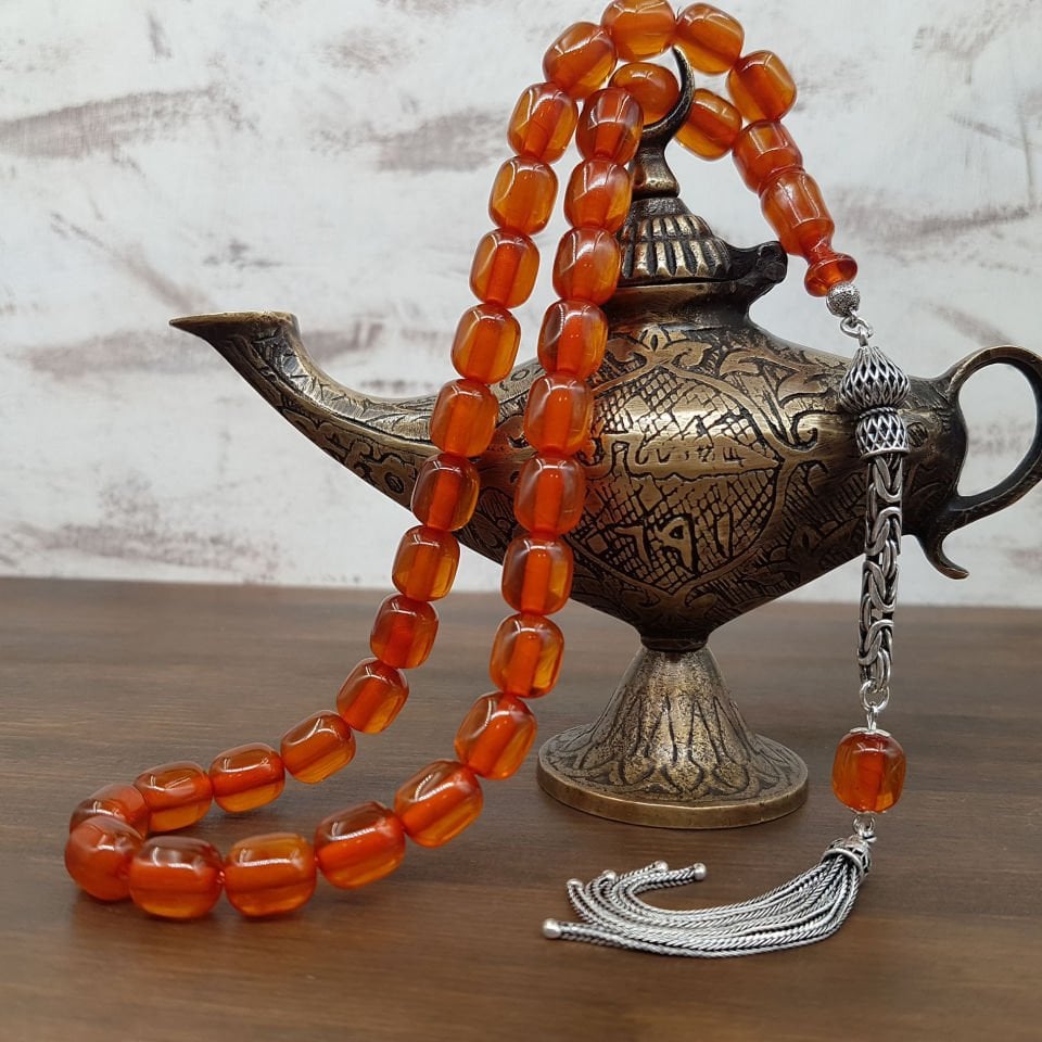 Gümüş Kral Zincirli Kayısı Faturan Sıkma Kehribar