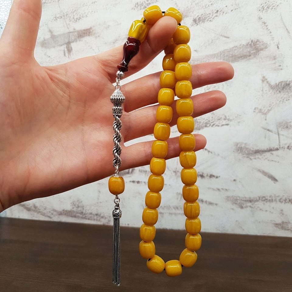 Gümüş Püskül Tombul Kapsül Faturan Sıkma Kehribar