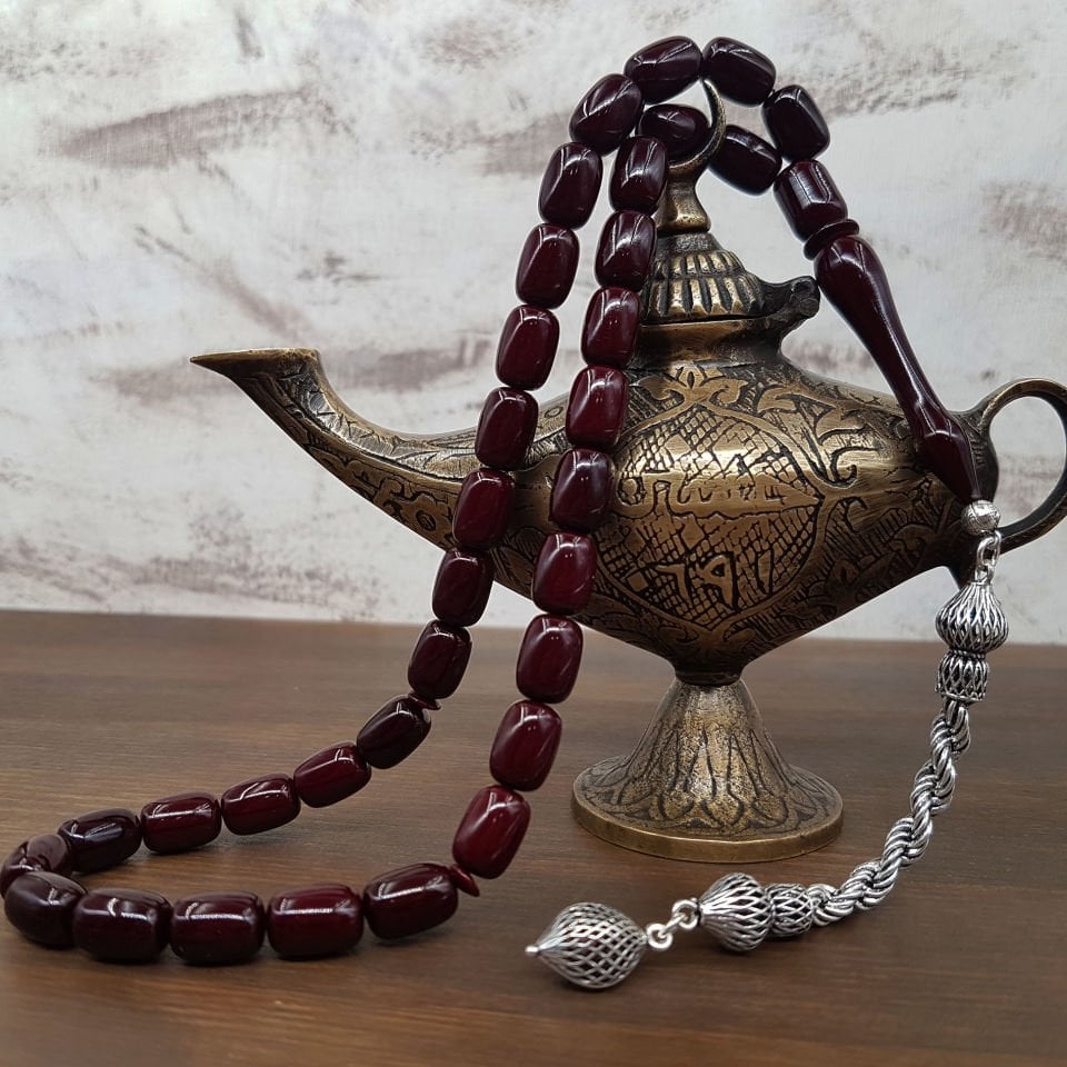 Gümüş Püskül Kapsül Çubuk Sıkma Kehribar Tesbih