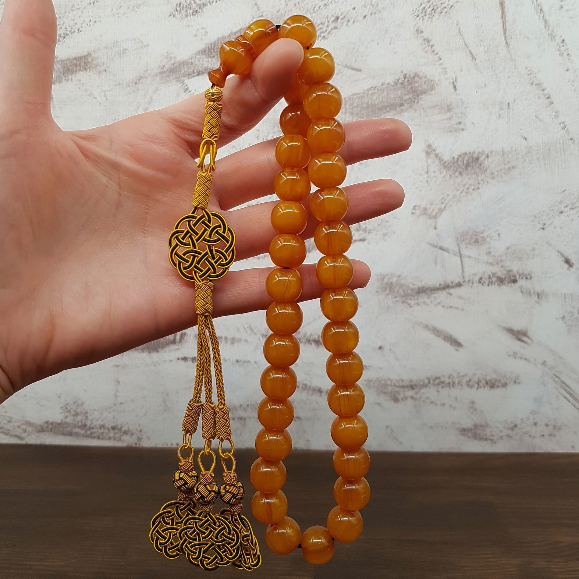 Dev Boy Kazaz Tasarım Koleksiyonluk Sıkma Kehribar