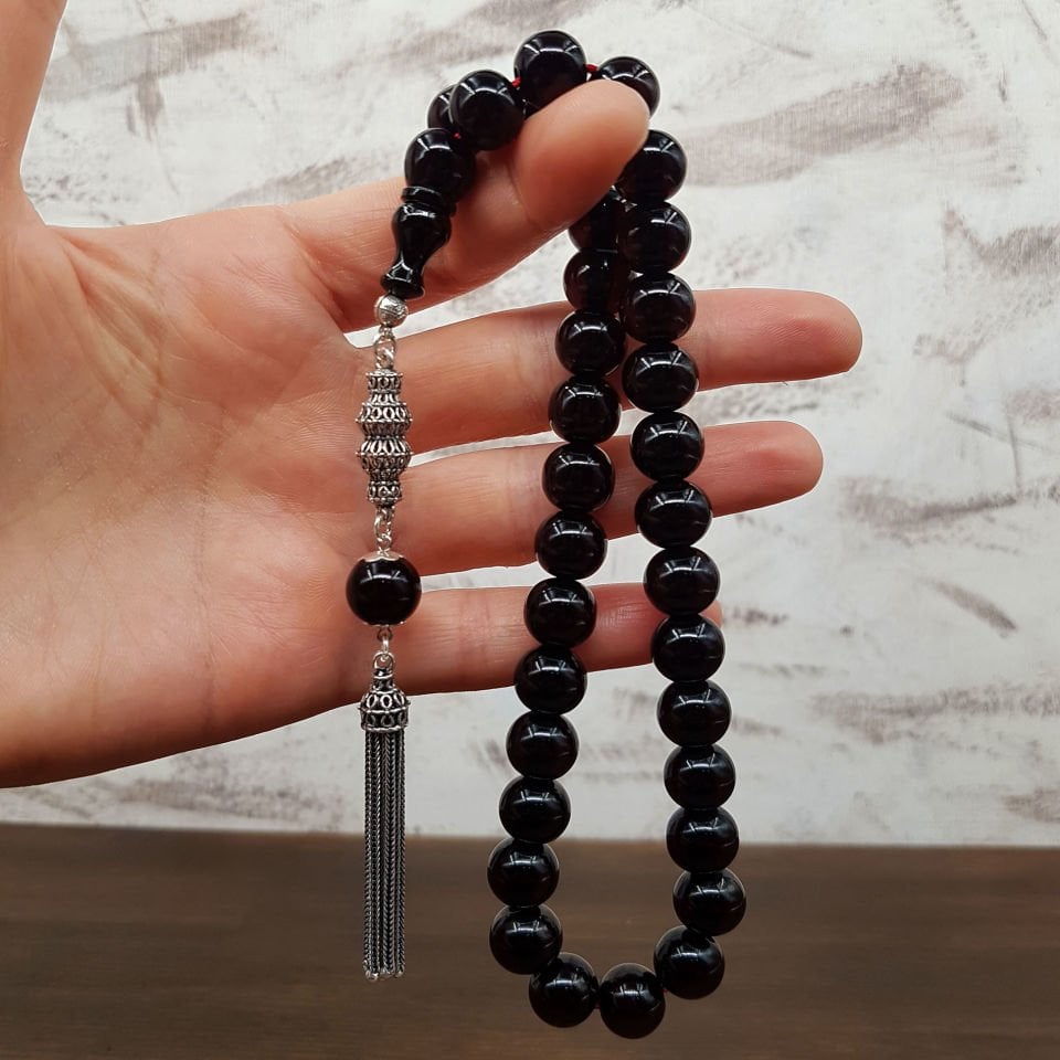 Osmanlı Torunu Basık Küre Sıkma Kehribar Tesbih