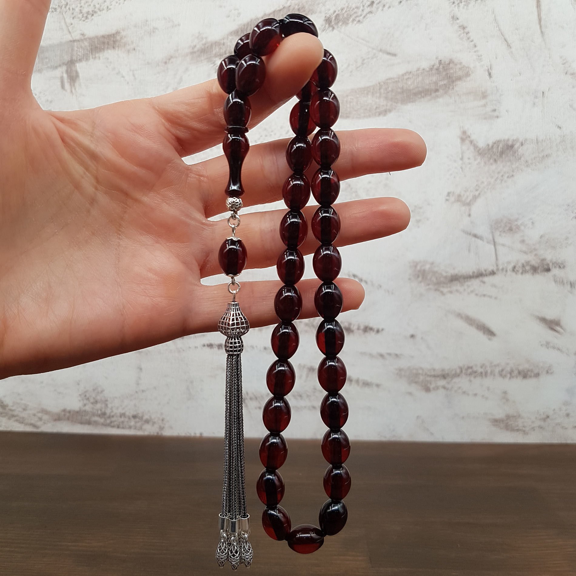 Gümüş Püskül Arpa Kesim Faturan Sıkma Kehribar