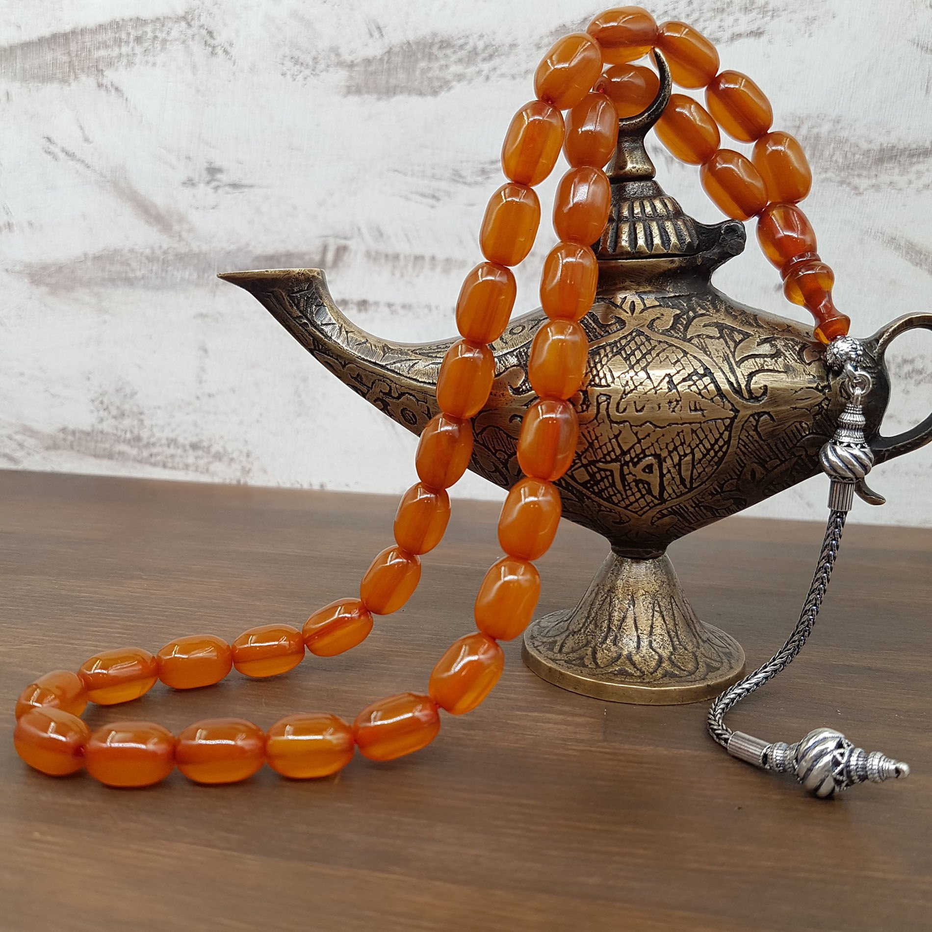 Süleymaniye Gümüş Püskül Kayısı Sıkma Kehribar