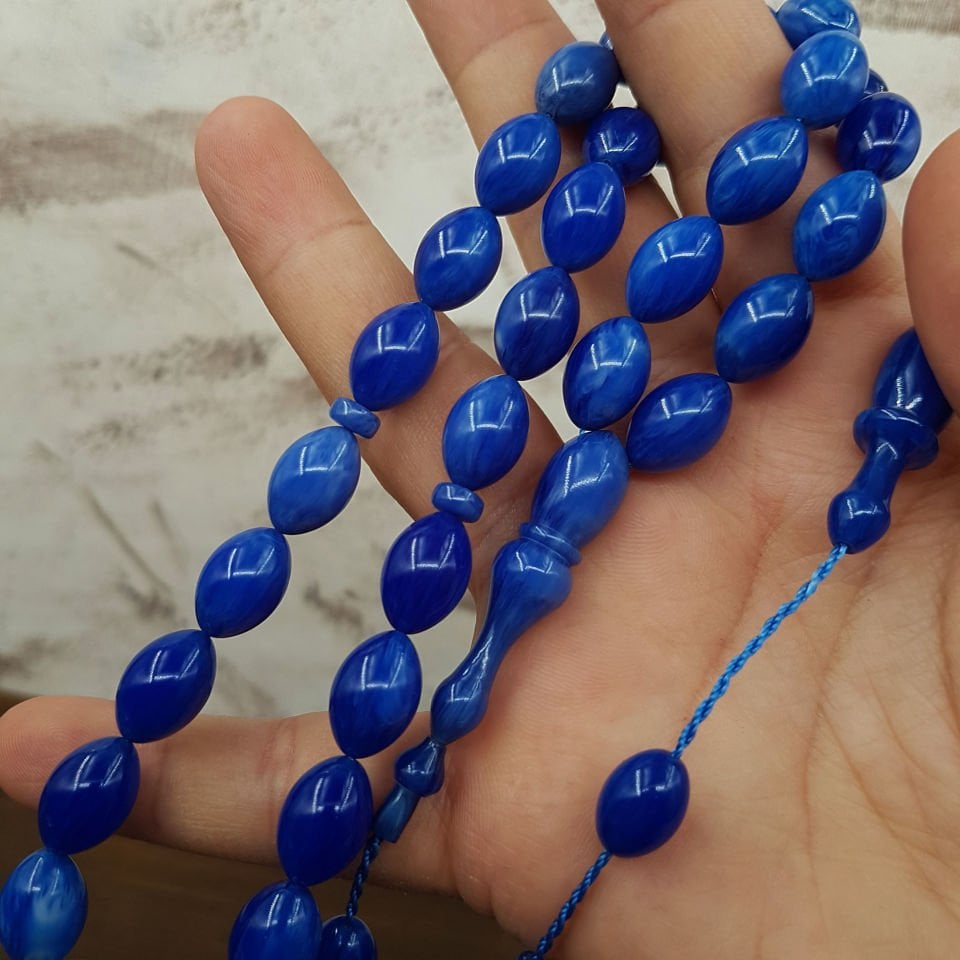 Büyük Boy Arpa Kesim Mavi Katalin Tesbih
