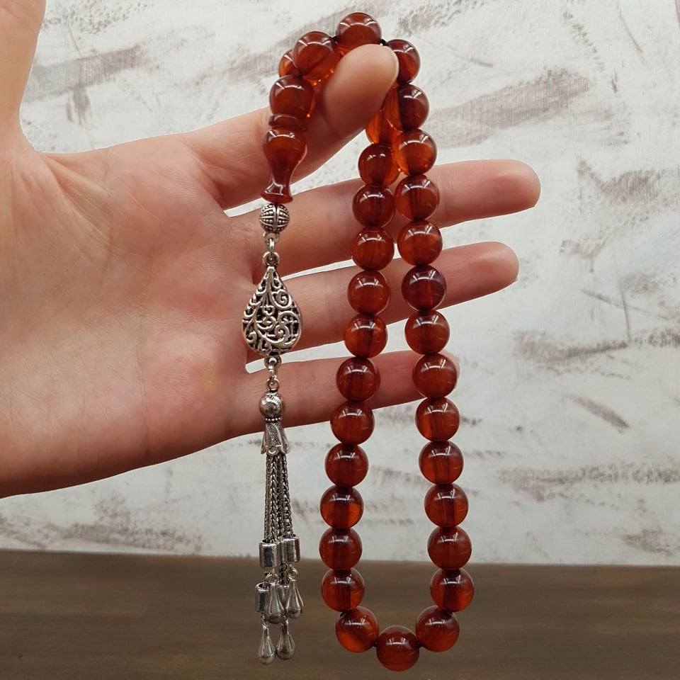 Havşa Delim Kahve Sıkma Kehribar Tesbih