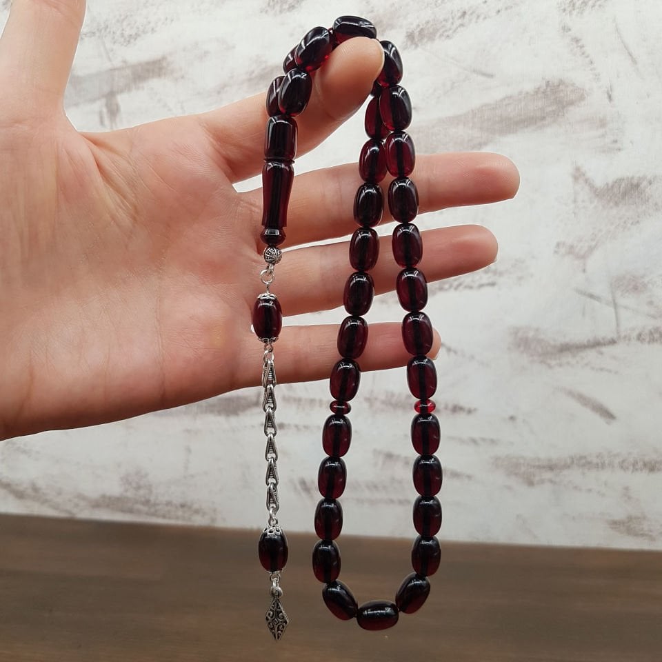 Kapsül Kesim Bordo Ateş Kehribar Tesbih