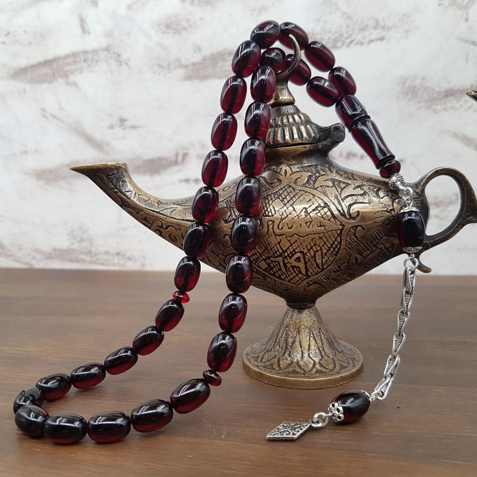 Kapsül Kesim Bordo Ateş Kehribar Tesbih