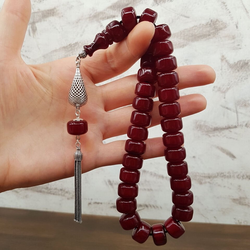 Gümüş Püskül Osmanlı Torunu Teker Sıkma Kehribar