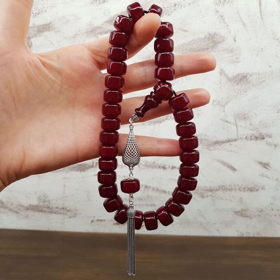 Gümüş Püskül Osmanlı Torunu Teker Sıkma Kehribar