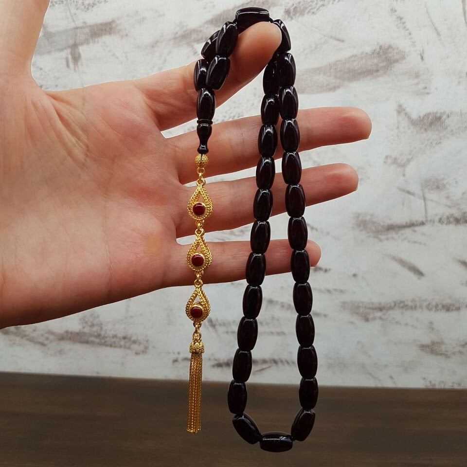 Gümüş Püskül Özel Tasarım Sıkma Kehribar Tesbih