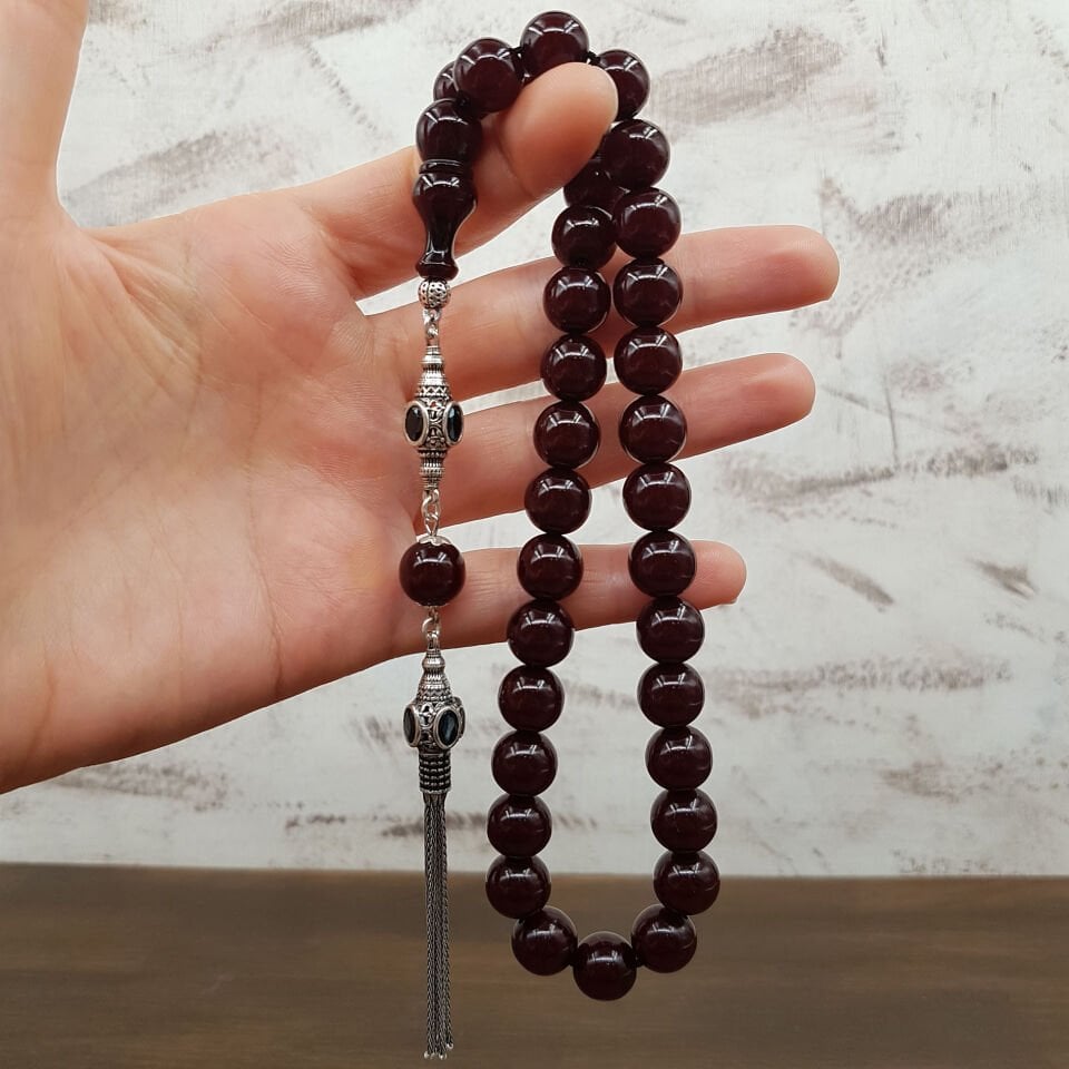 Gümüş Püskül Osmanlı Torunu Küre Sıkma Kehribar