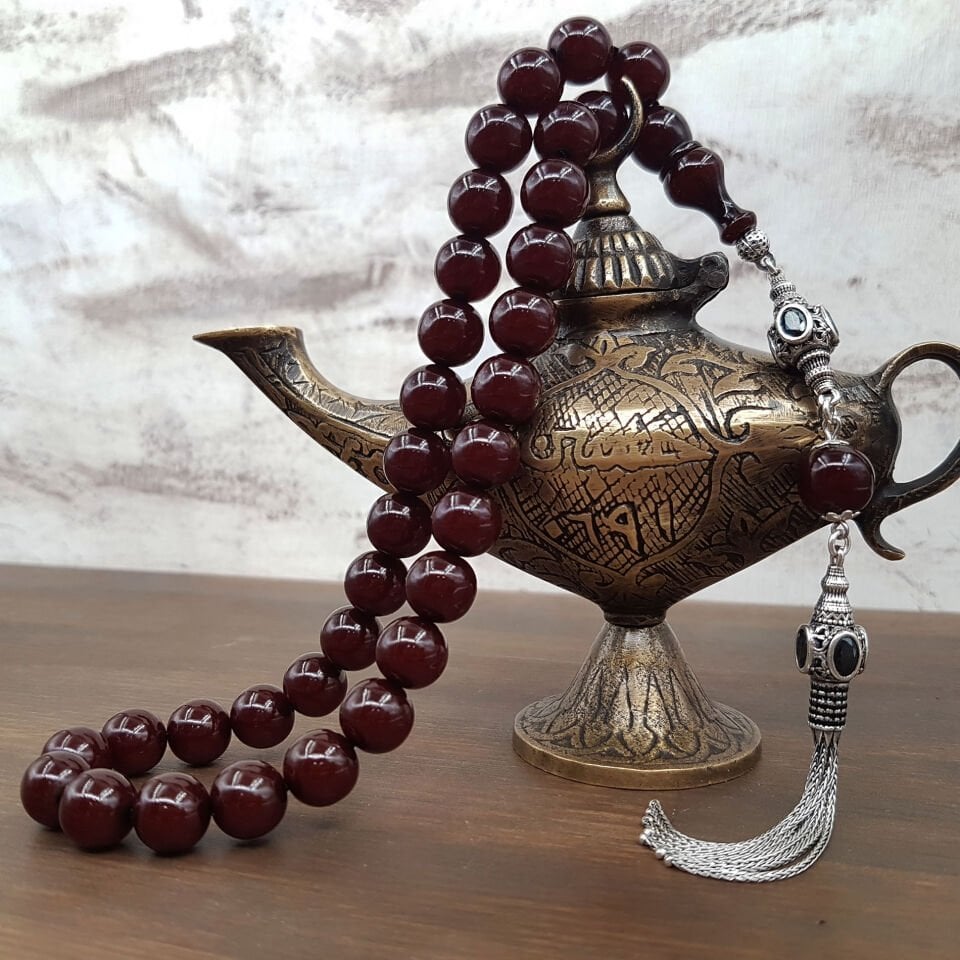 Gümüş Püskül Osmanlı Torunu Küre Sıkma Kehribar