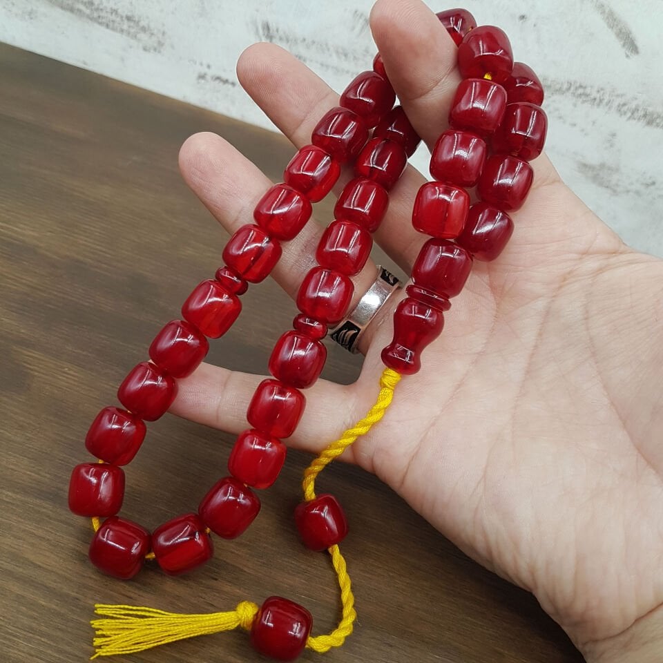 Büyük Boy Osmanlı Torunu Helezon Hare Sıkma Kehribar
