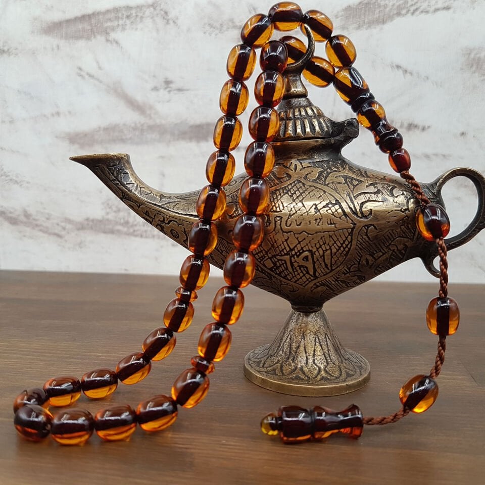Turuncu Çubuk Ateş Kehribar Tesbih