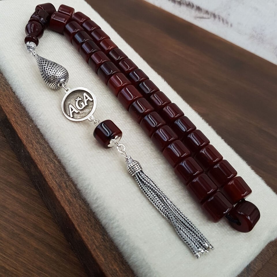 Kişiye Özel Teker Kesim Sıkma Kehribar Tesbih
