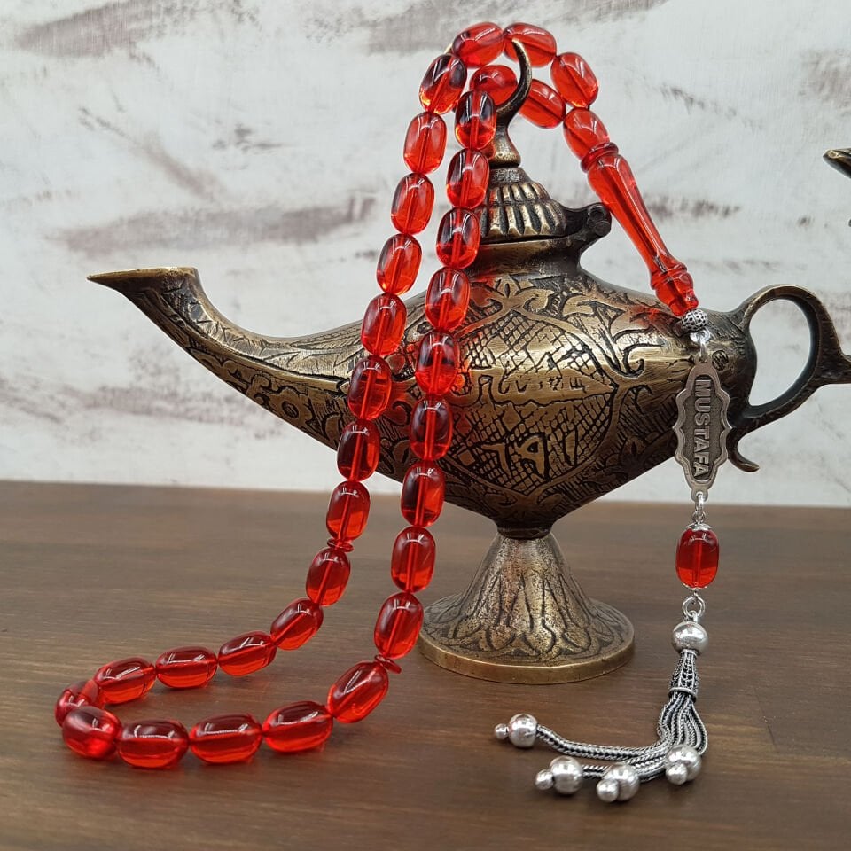 Kişiye Özel Turuncu Ateş Kehribar Tesbih