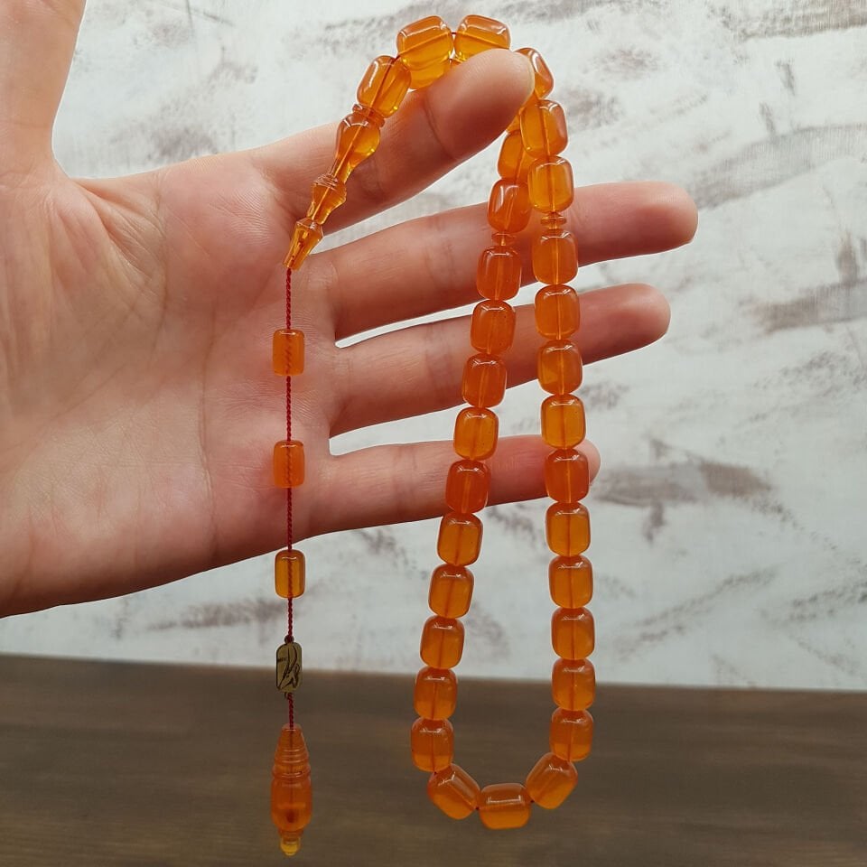 Usta İmzalı Yemen Zar Rengi Blok Zar Kehribar