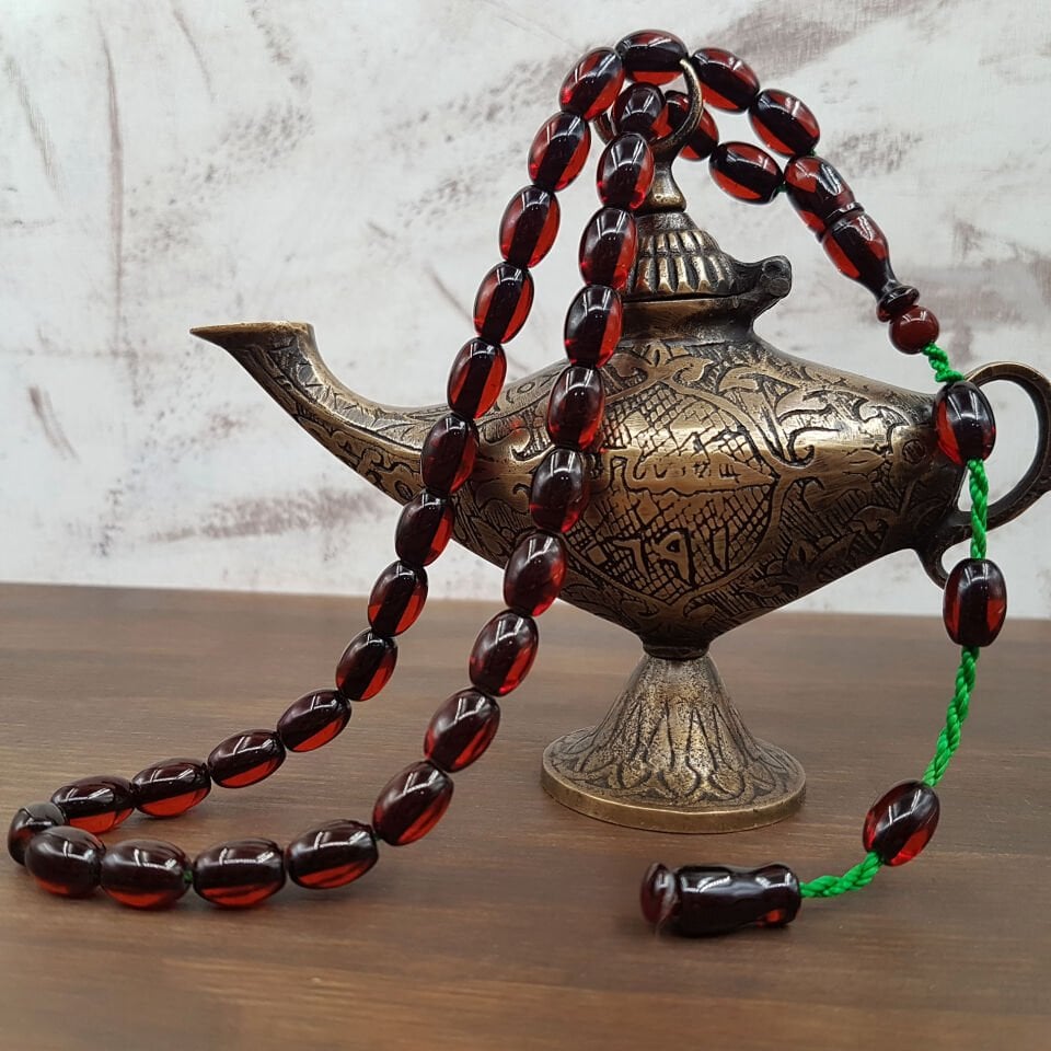 Beyzi Kesim Çubuk Ateş Kehribar Tesbih