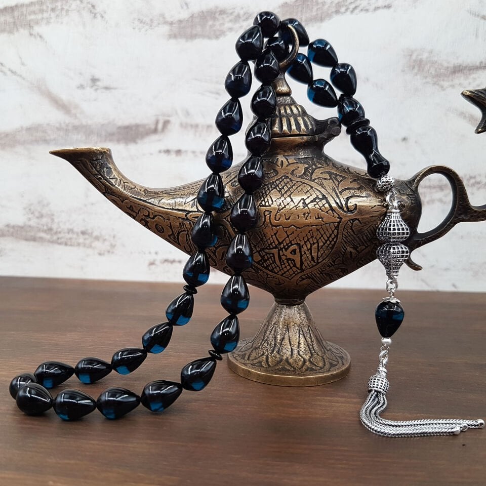 Gümüş Püskül Mavi Damla Kesim Sürmeli Ateş Kehribar