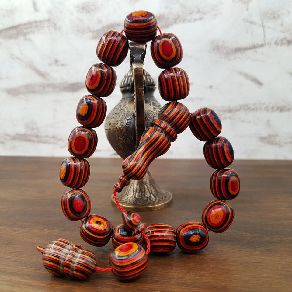 Renkli İri Kesim Maskot Kâfur Ağacı Tesbih