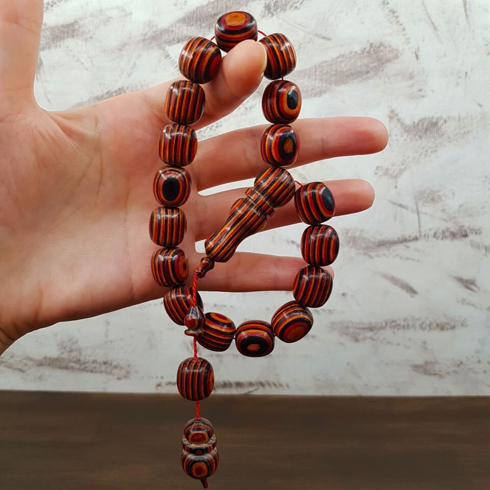 Renkli İri Kesim Maskot Kâfur Ağacı Tesbih