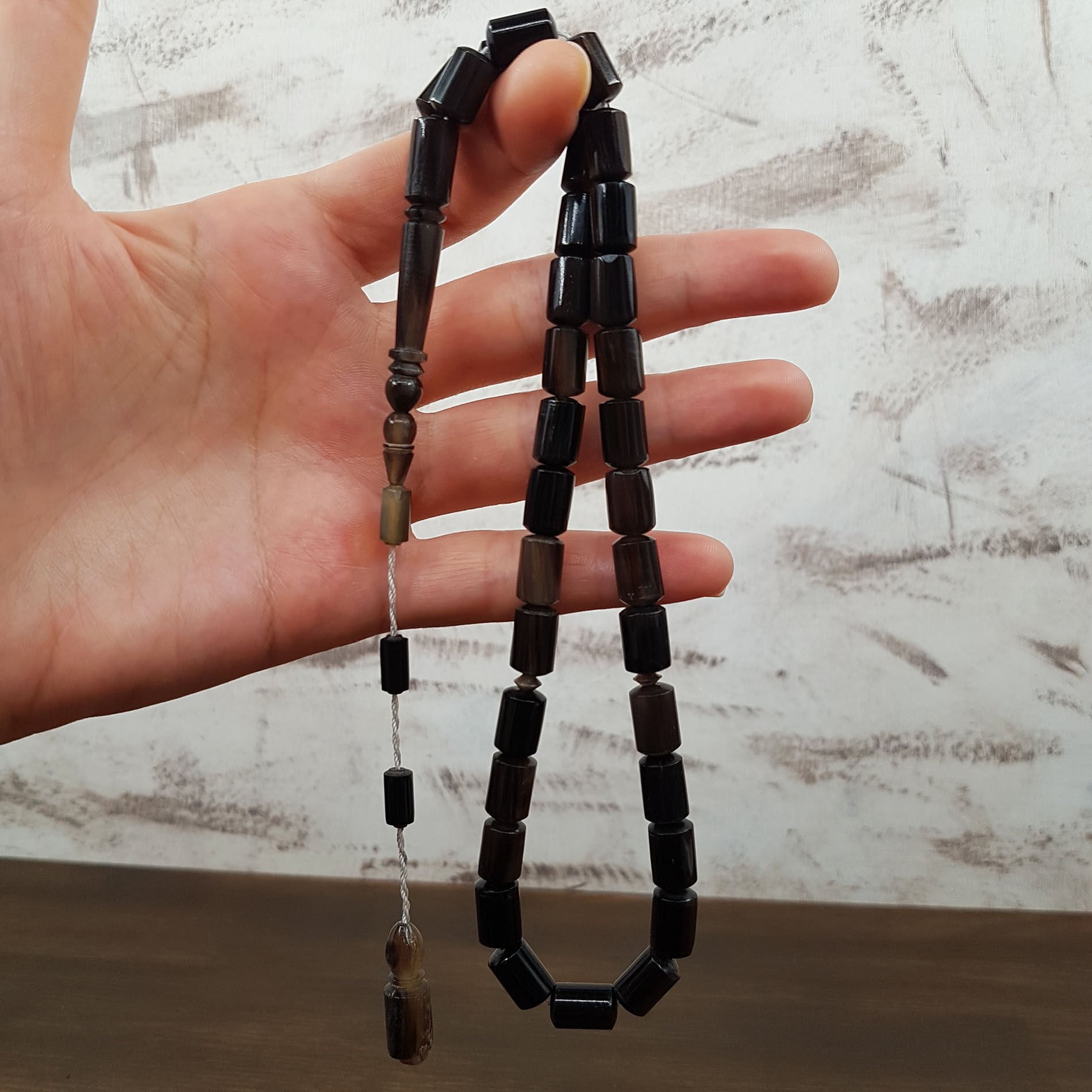 Koyu Kapsül Kesim Buffalo Boynuzu Tesbih