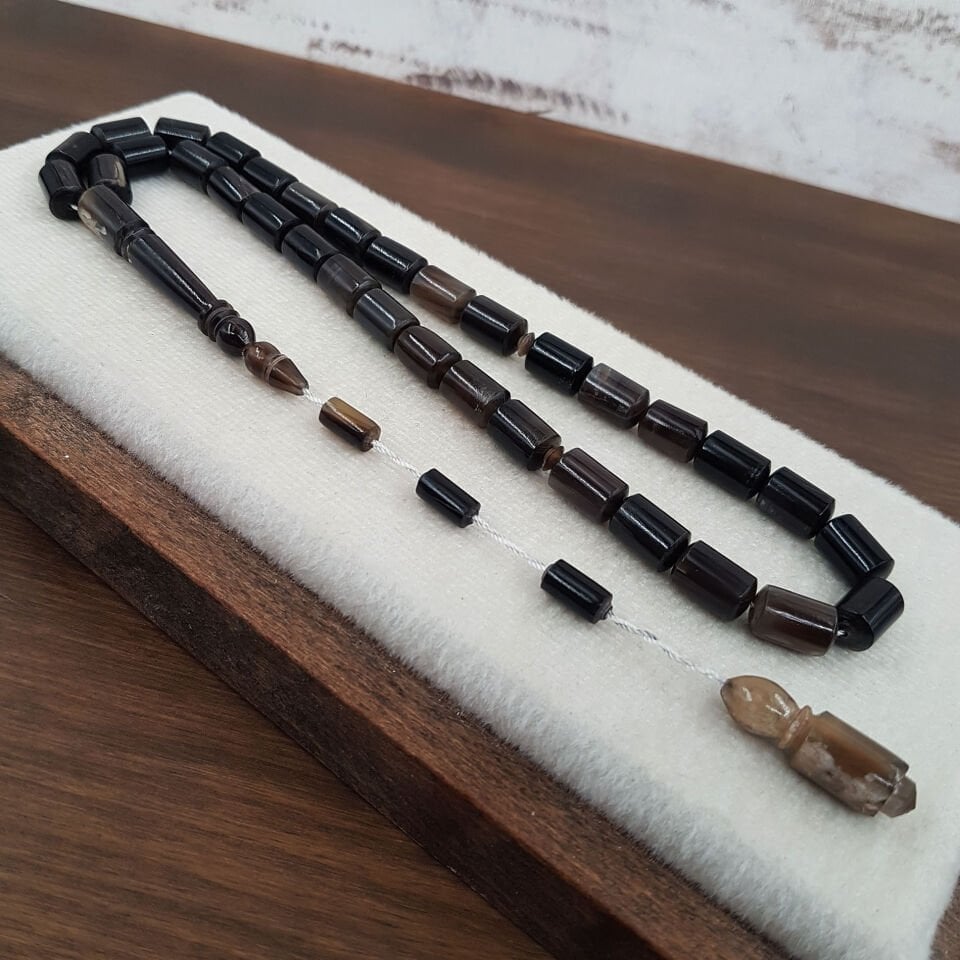 Koyu Kapsül Kesim Buffalo Boynuzu Tesbih