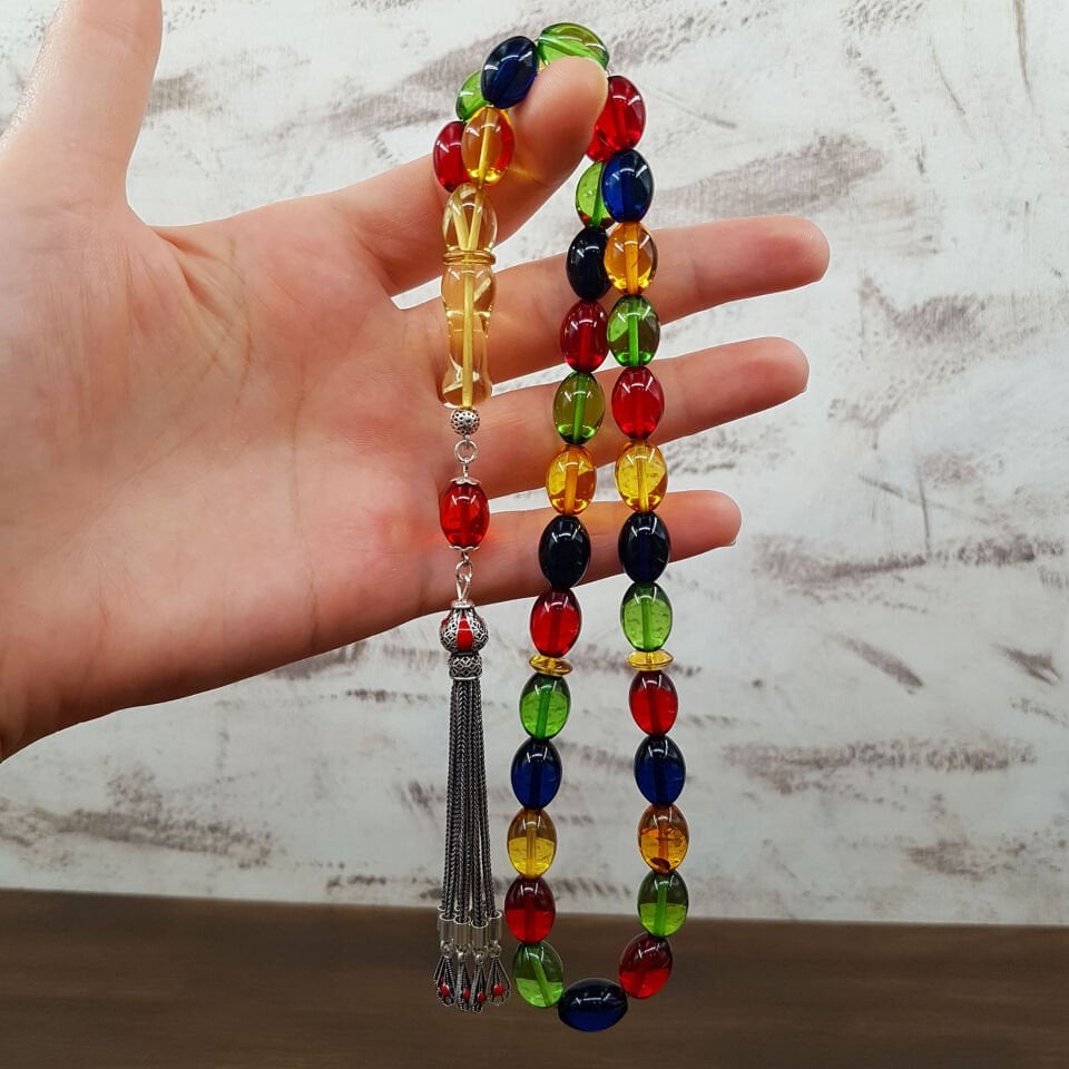 Büyük Boy Bonibon Damla Kehribar Tesbih
