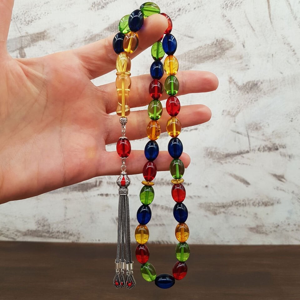 Büyük Boy Bonibon Damla Kehribar Tesbih