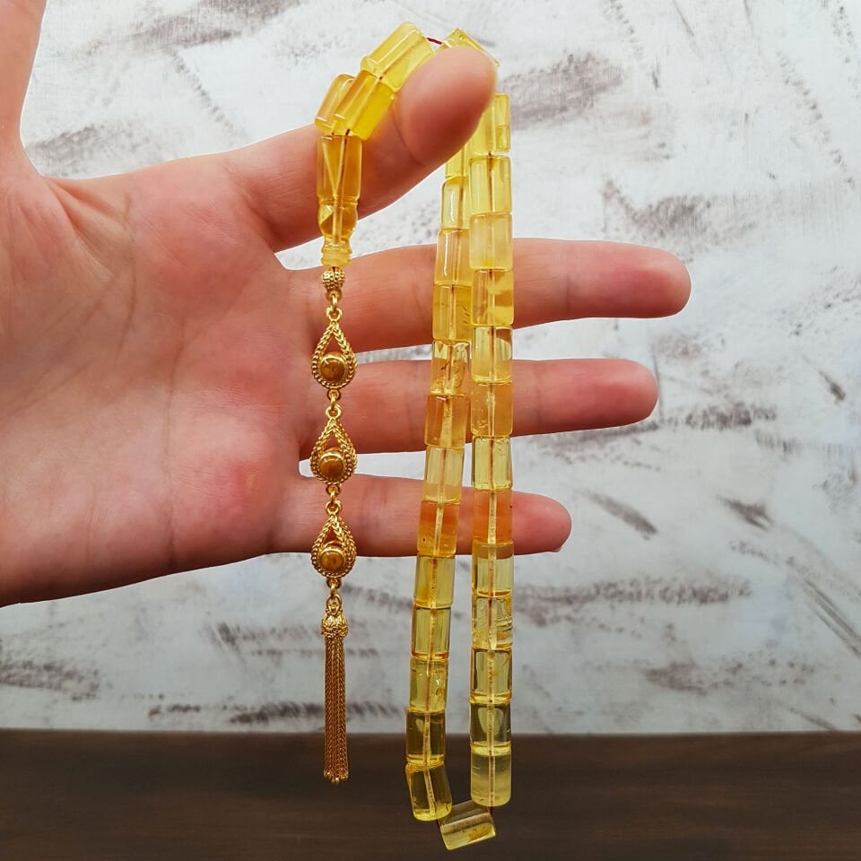 Kesme Kaya Damla Kehribar Tesbih