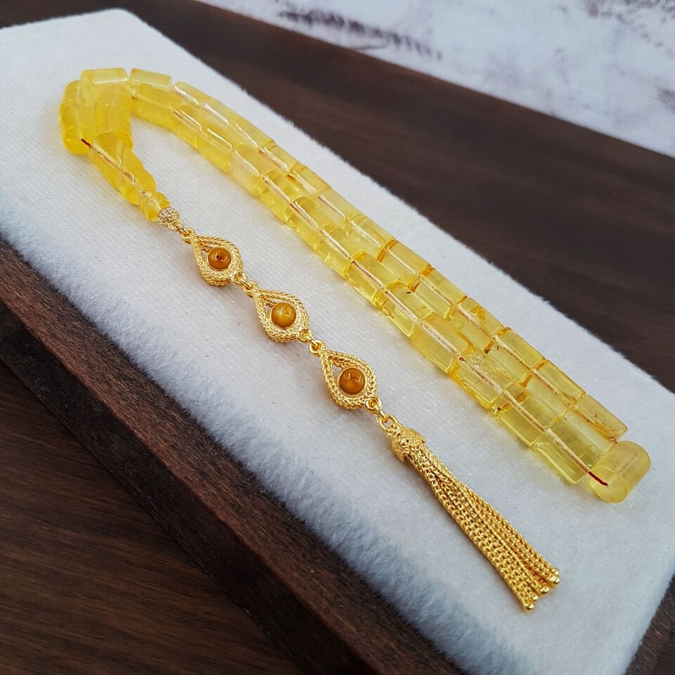 Kesme Kaya Damla Kehribar Tesbih