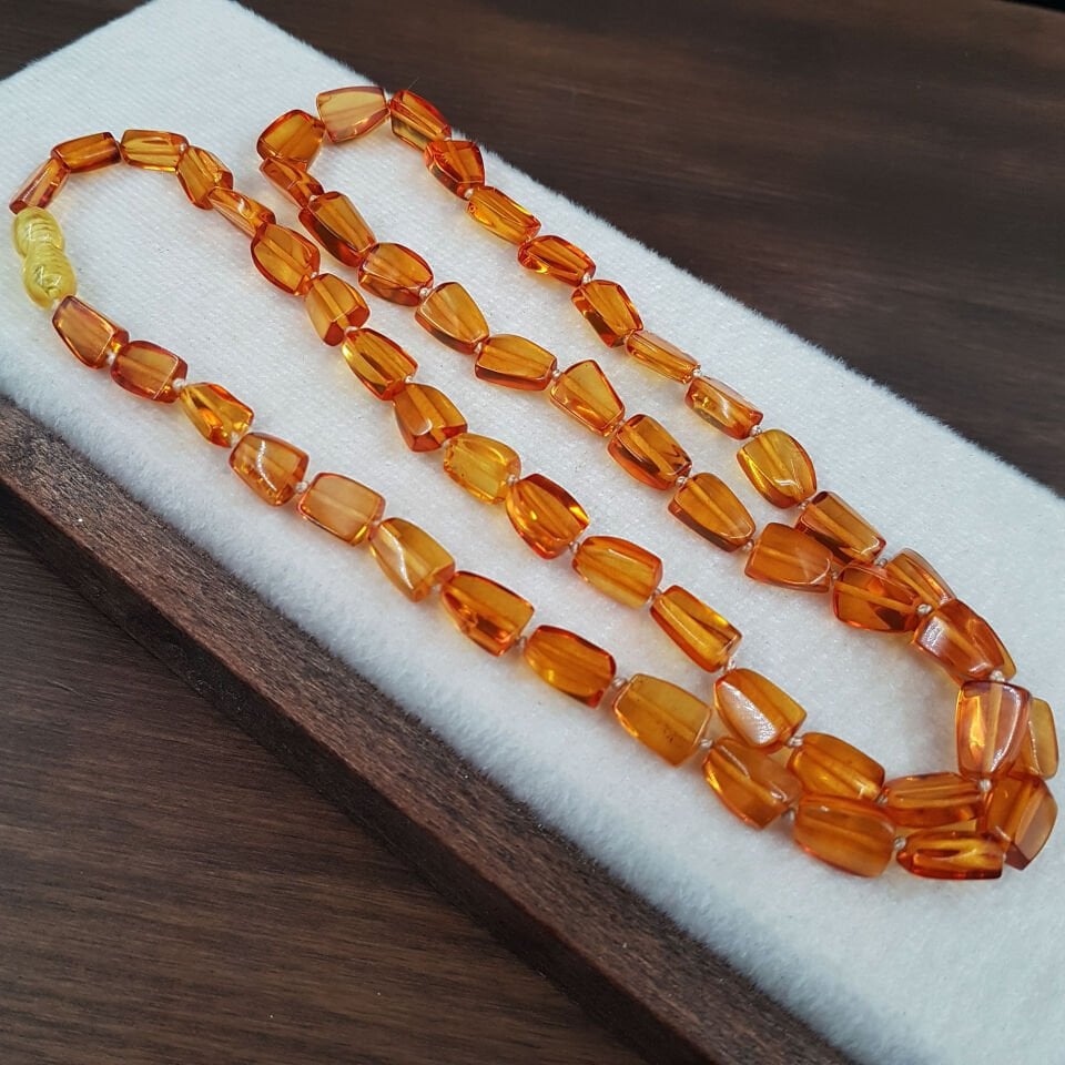 Bal Rengi Orjinal Damla Kehribar Kolye