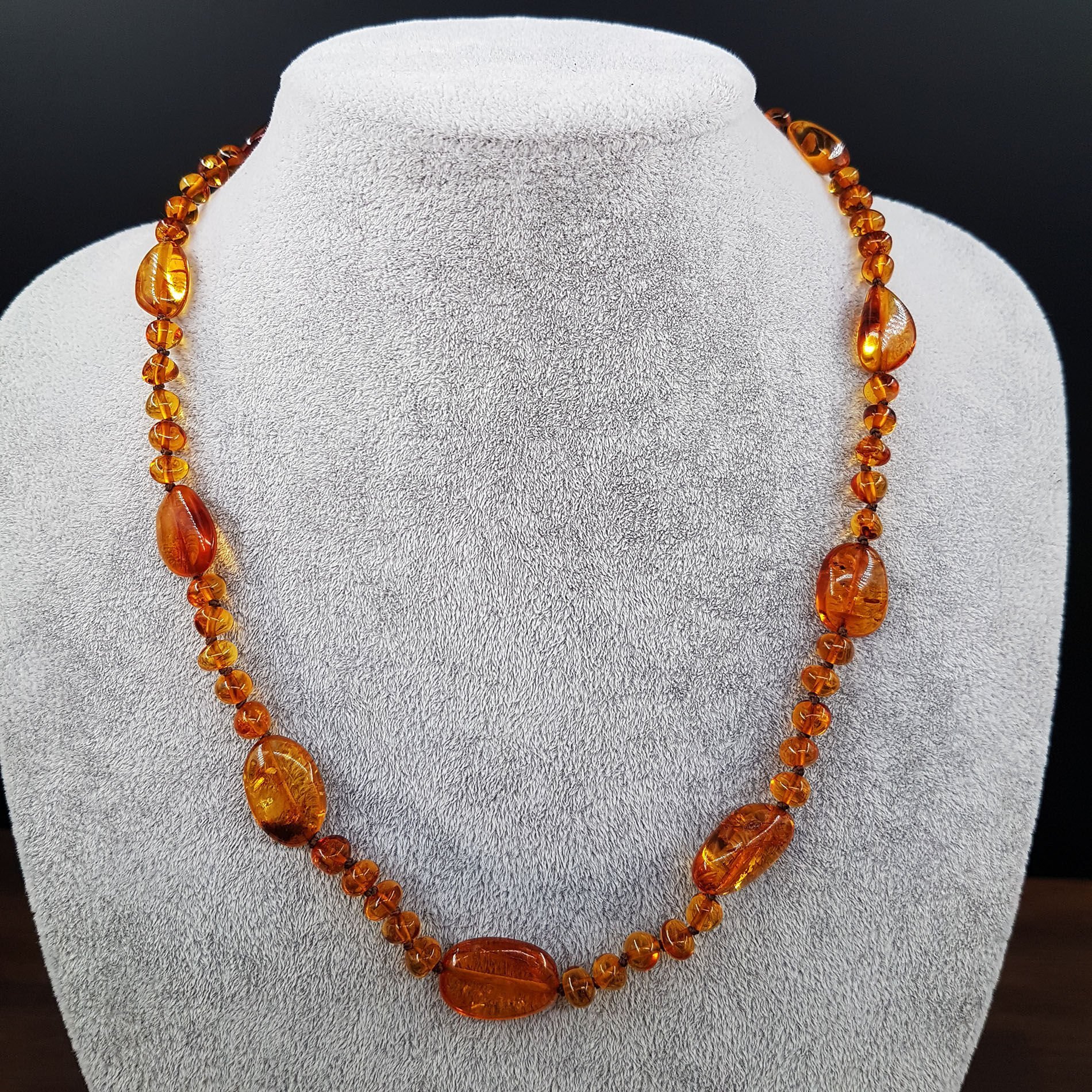 Bal Rengi Özel Tasarım Damla Kehribar kolye