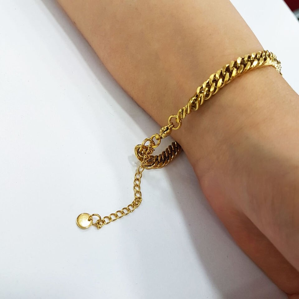 Gold Renk İsimli Kadın Çelik Bileklik