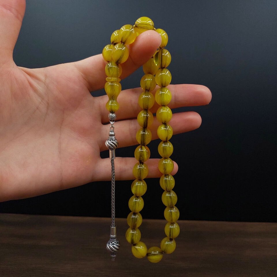 Gümüş Püskül Çubuk Yeşil Hamur Sıkma Kehribar