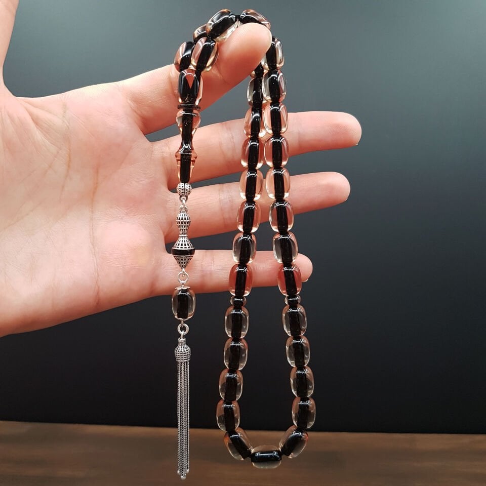 Gümüş Püskül İp yolları Sürmeli Ateş Kehribar Tesbih