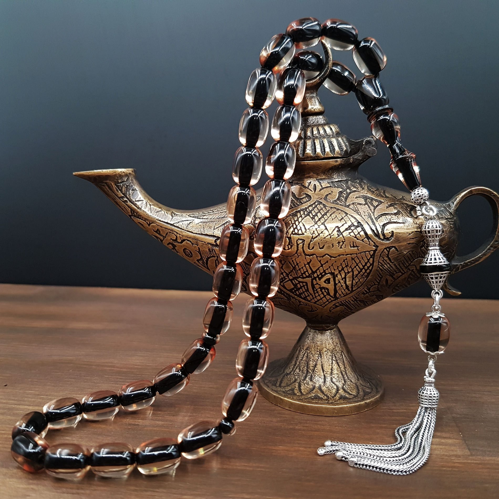 Gümüş Püskül İp yolları Sürmeli Ateş Kehribar Tesbih