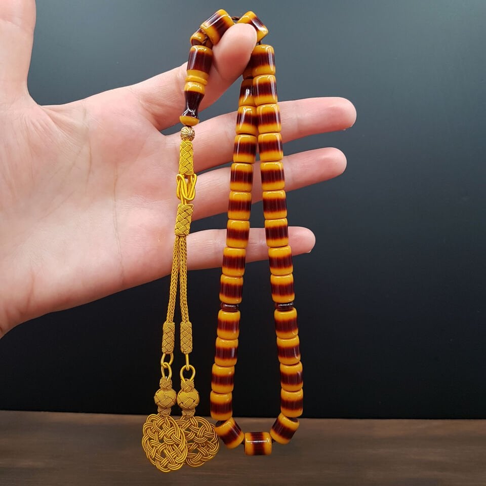 Sürmeli Kazaz Tasarım Sıkma Kehribar Tesbih